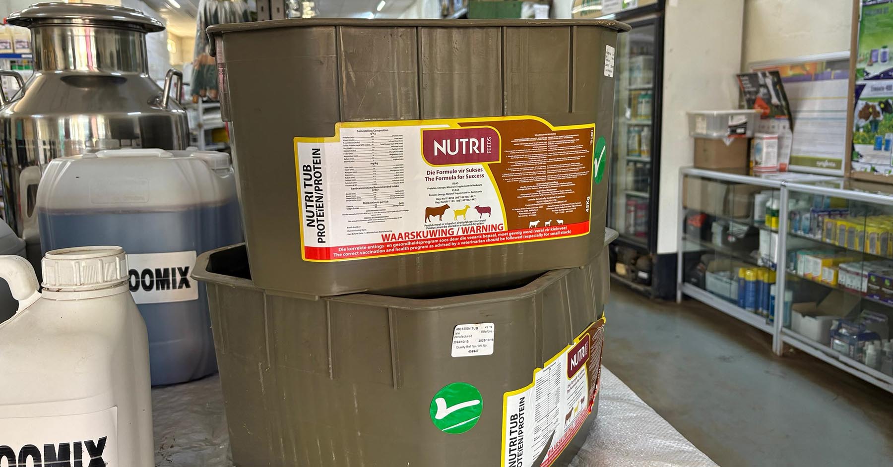 Nutri Tubs are a livestock feed supplement, specifically designed as weather-resistant, molasses-based blocks for ruminants like cattle and sheep.